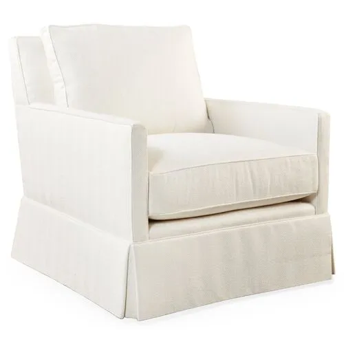 Auburn Club Chair - Ivory Crypton - Miles Talbott - Hancrafted in the USA