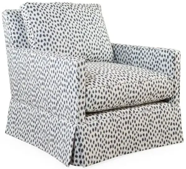 Auburn Club Chair - Indigo Spot Sunbrella - Miles Talbott - Hancrafted in the USA