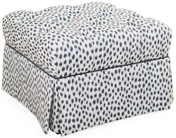 Auburn Tufted Ottoman, Sunbrella Indigo Spot