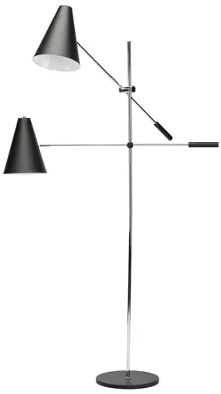 2-Light Tivat Floor Lamp - Black