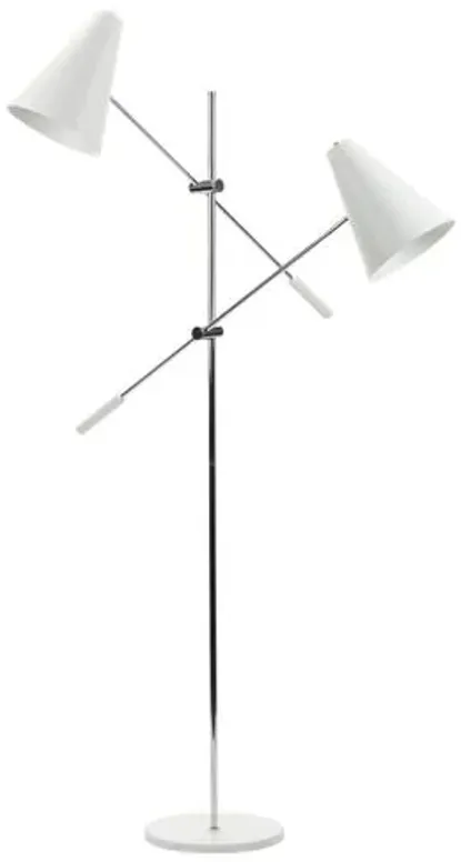 2-Light Tivat Floor Lamp - White