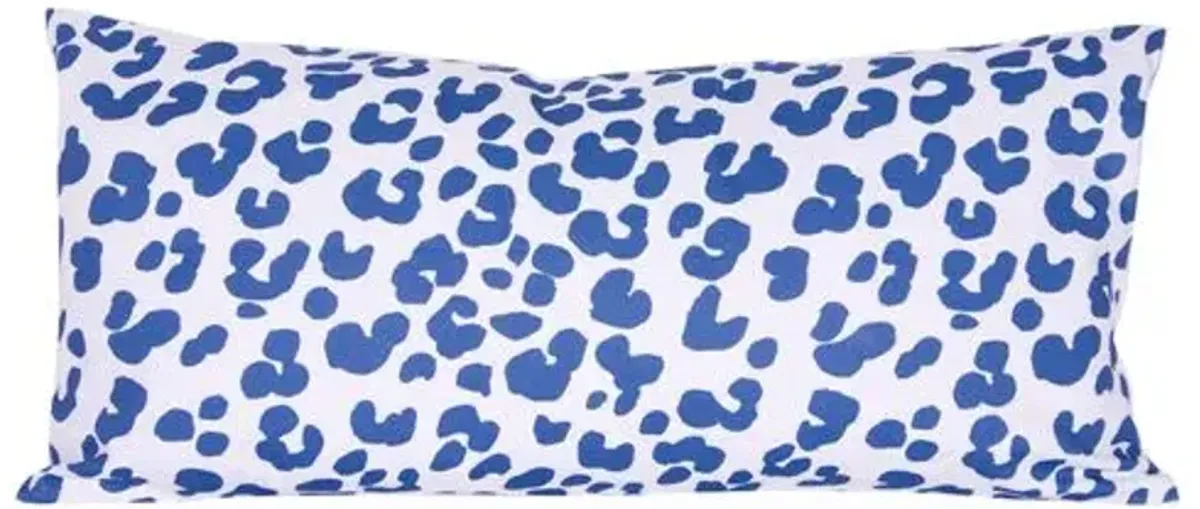 Leopard Spot 12x24 Lumbar Pillow - Navy - Dana Gibson