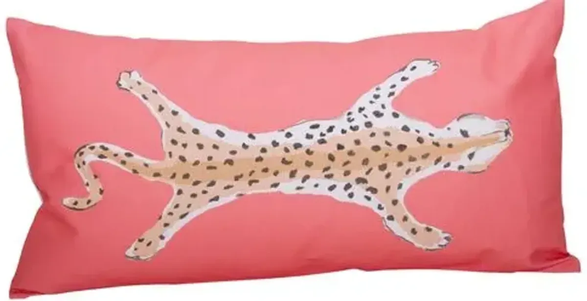 Leopard 12x24 Lumbar Pillow - Orange - Dana Gibson