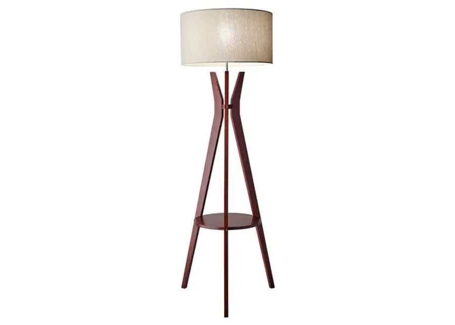 Bedford Shelf Floor Lamp - Walnut