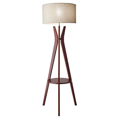 Bedford Shelf Floor Lamp - Walnut