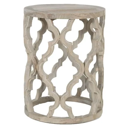 Maxime Small Side Table - Smoke Gray - Beige