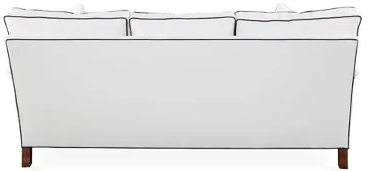 Kate Sofa - White/Navy Crypton - Miles Talbott - Handcrafted