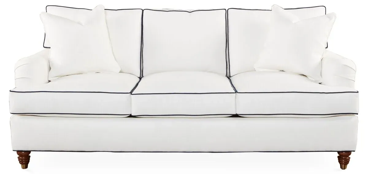 Kate Sofa, White/Navy Crypton