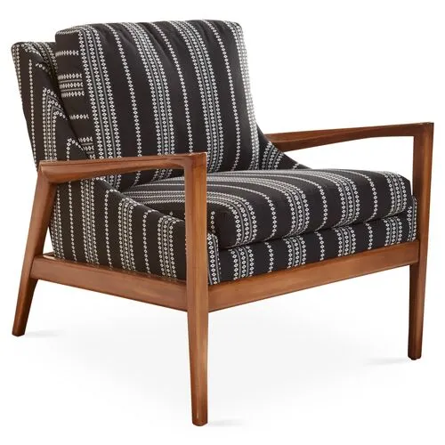 Ebonwood Accent Chair - Black Stripe - Miles Talbott - Handcrafted, Comfortable, Durable