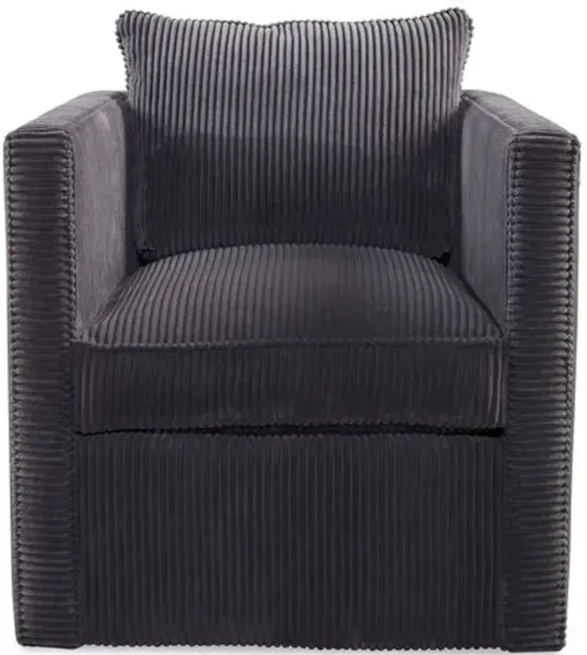 Rackham Swivel Chair - Gray Channeled Velvet