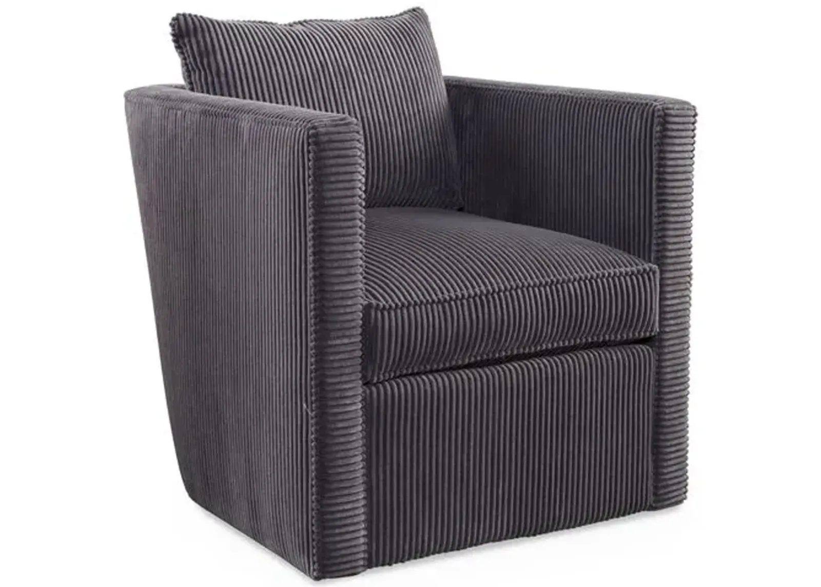 Rackham Swivel Chair - Gray Channeled Velvet