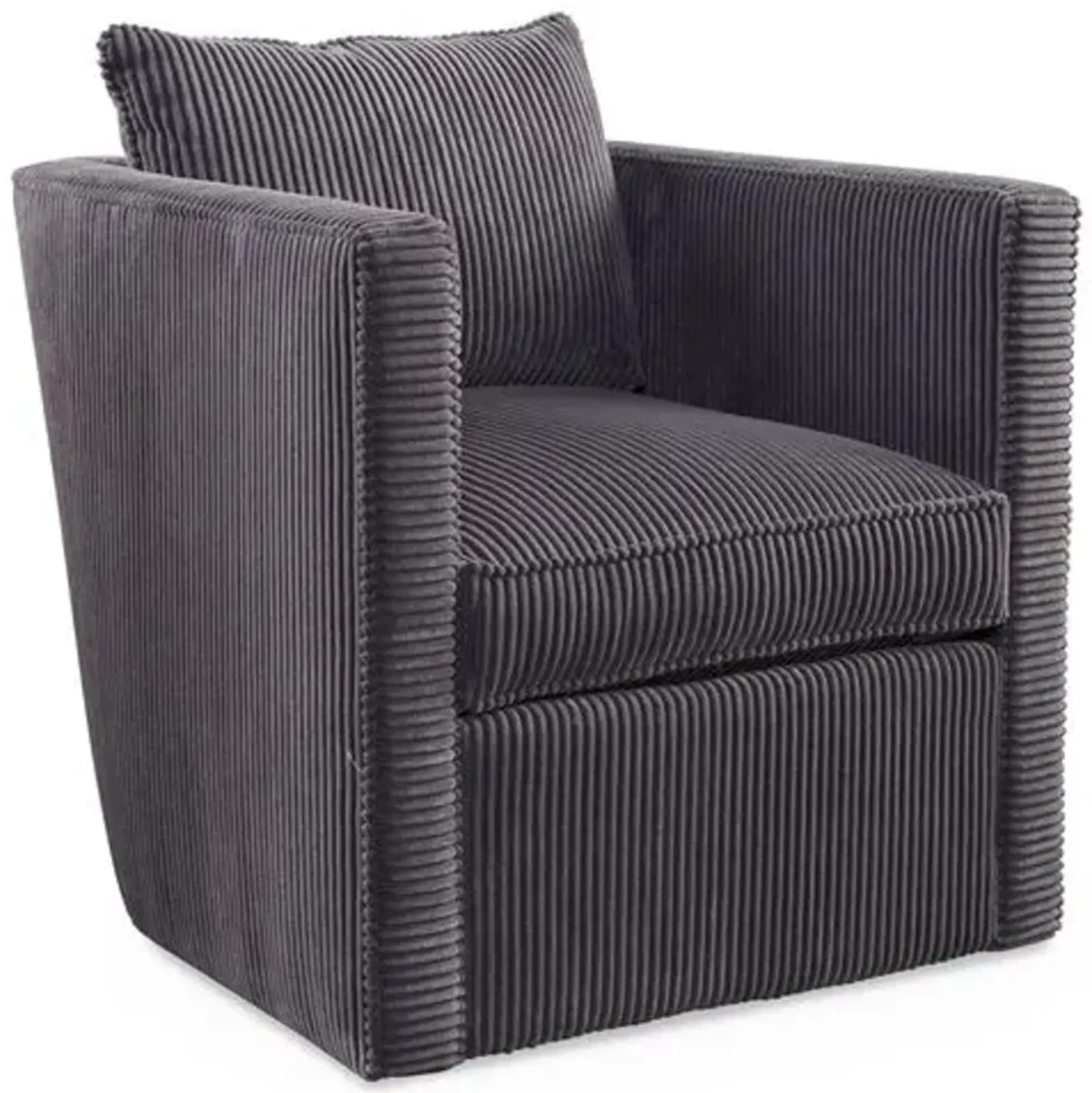 Rackham Swivel Chair - Gray Channeled Velvet