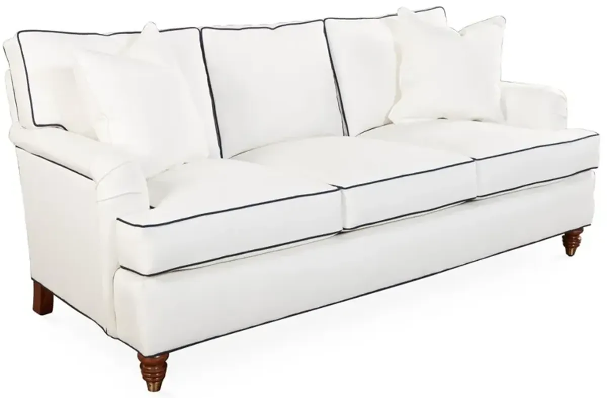 Kate Queen Sleeper Sofa, White/Navy Crypton