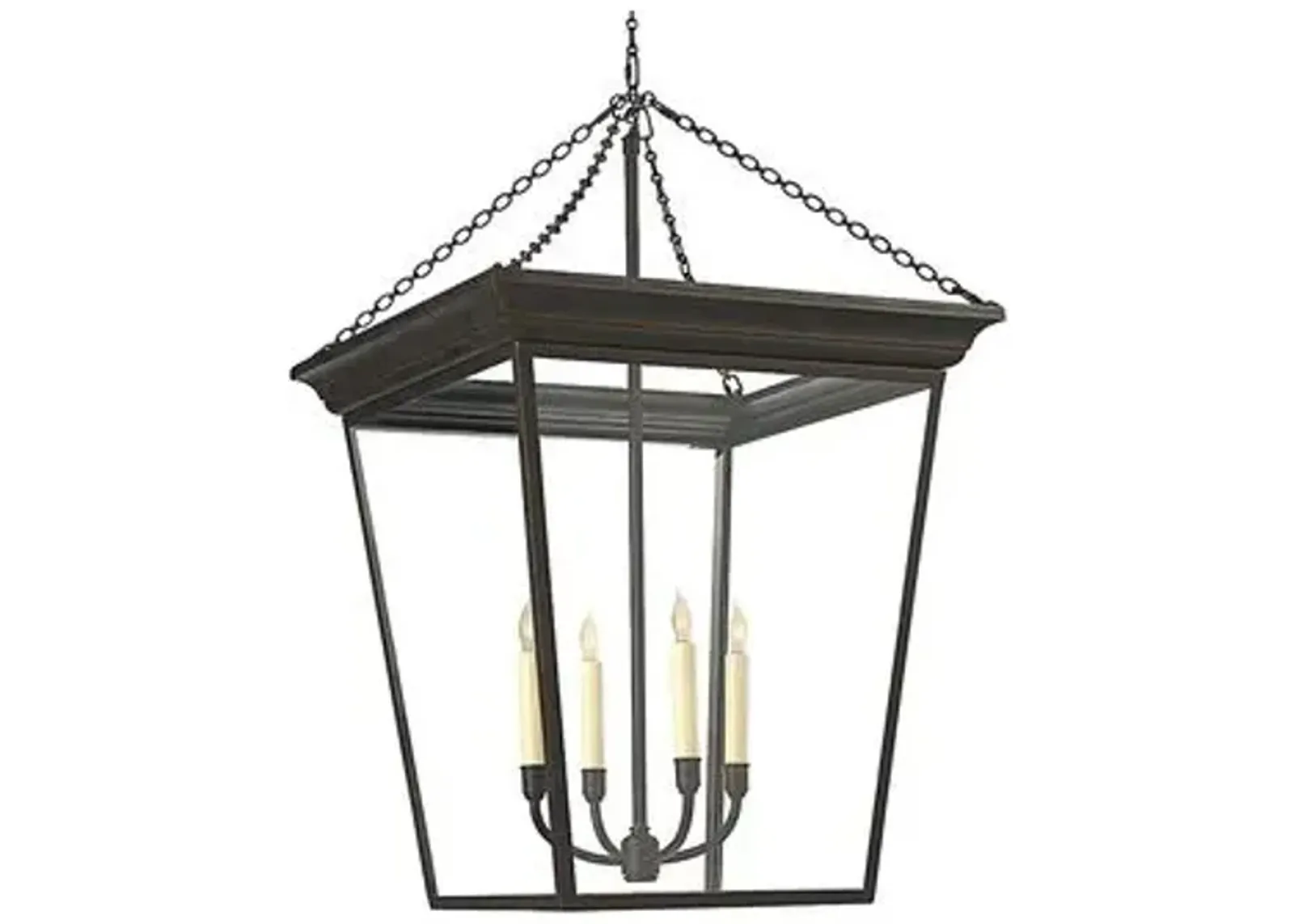 Visual Comfort - Cornice Glass Lantern - Bronze - Black