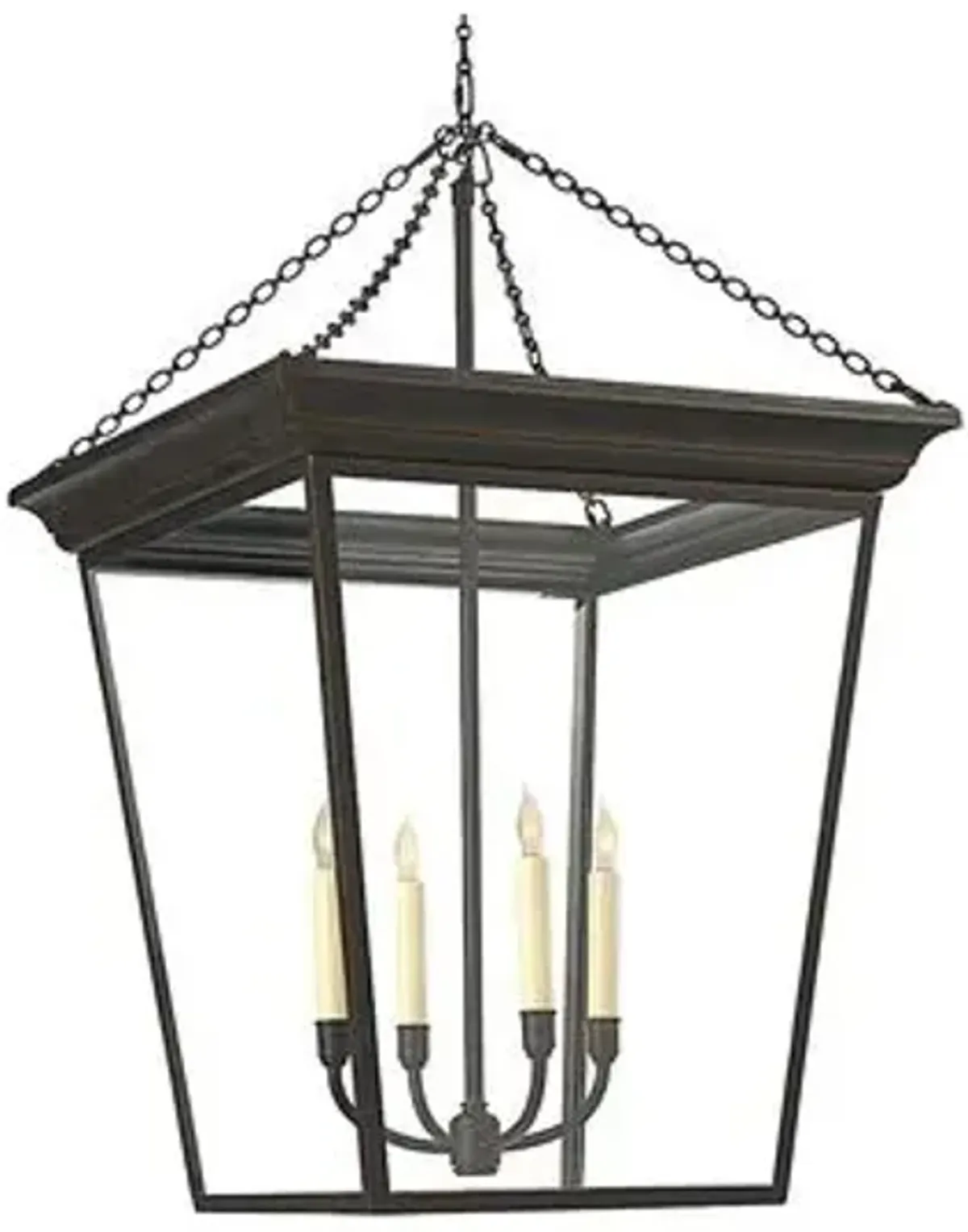 Visual Comfort - Cornice Glass Lantern - Bronze - Black