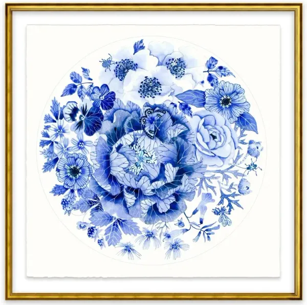 Gabby Malpas, Blue Round Floral I Painting