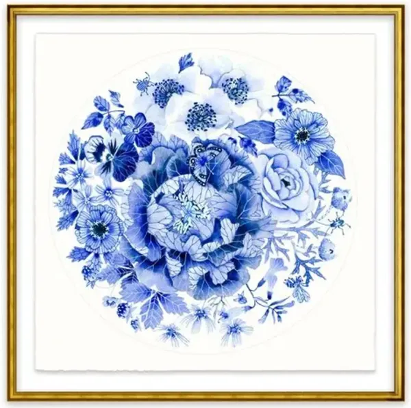 Gabby Malpas - Blue Round Floral I Painting