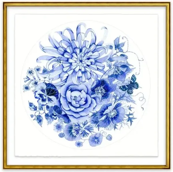 Gabby Malpas - Blue Round Floral II Painting