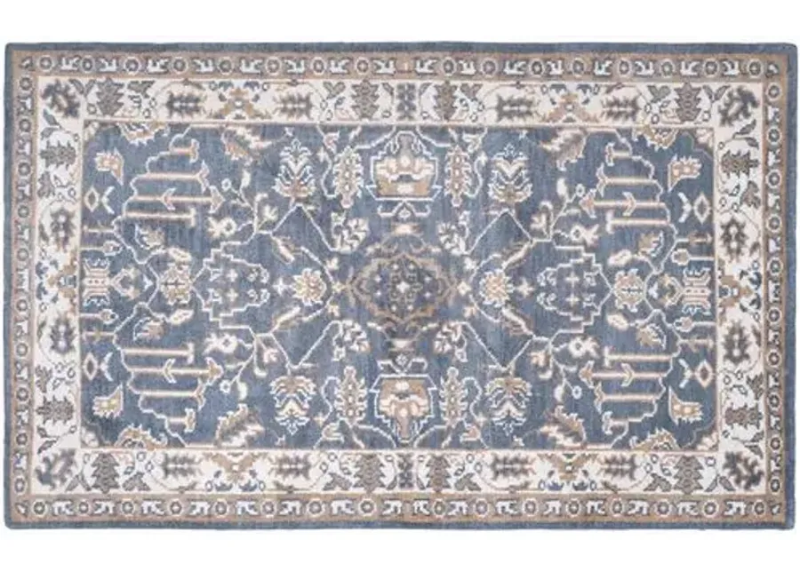 Watson Hand-Knotted Rug - Blue/Ivory - Blue