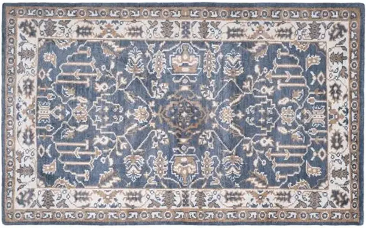 Watson Hand-Knotted Rug - Blue/Ivory - Blue