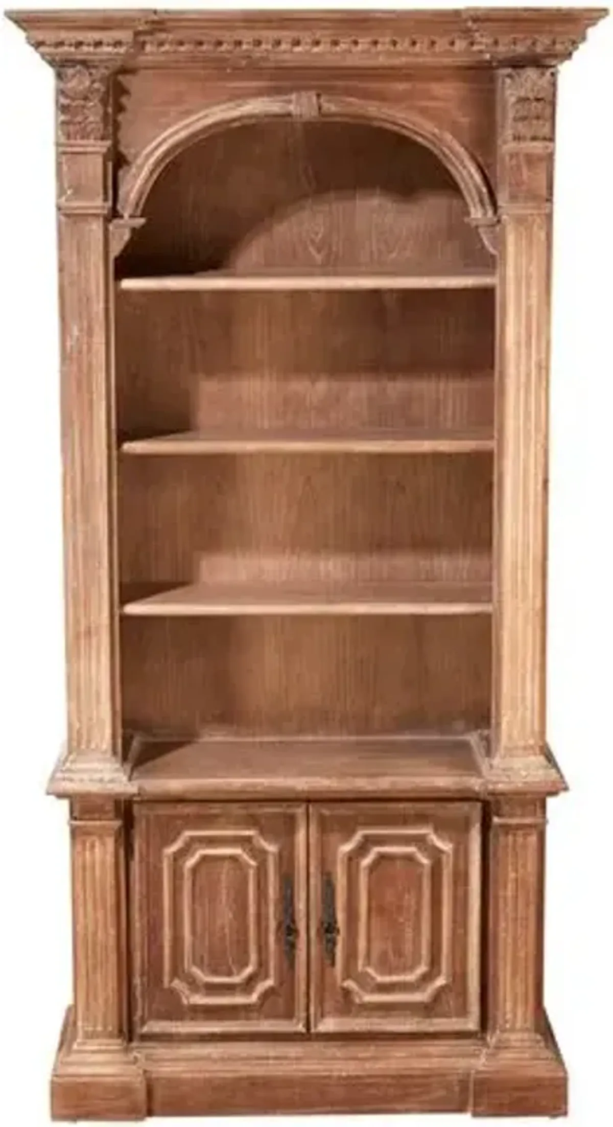 Geneva Arch-Top Bookcase - Natural - Handcrafted