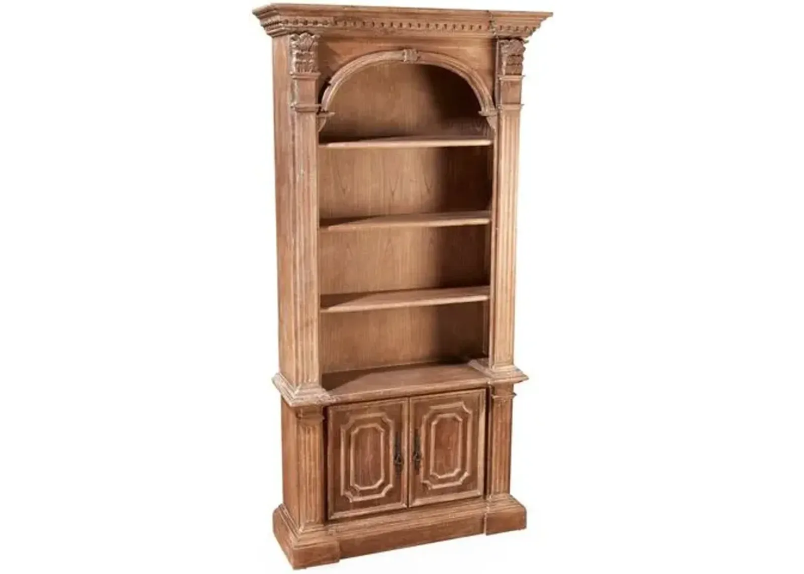 Geneva Arch-Top Bookcase - Natural - Handcrafted