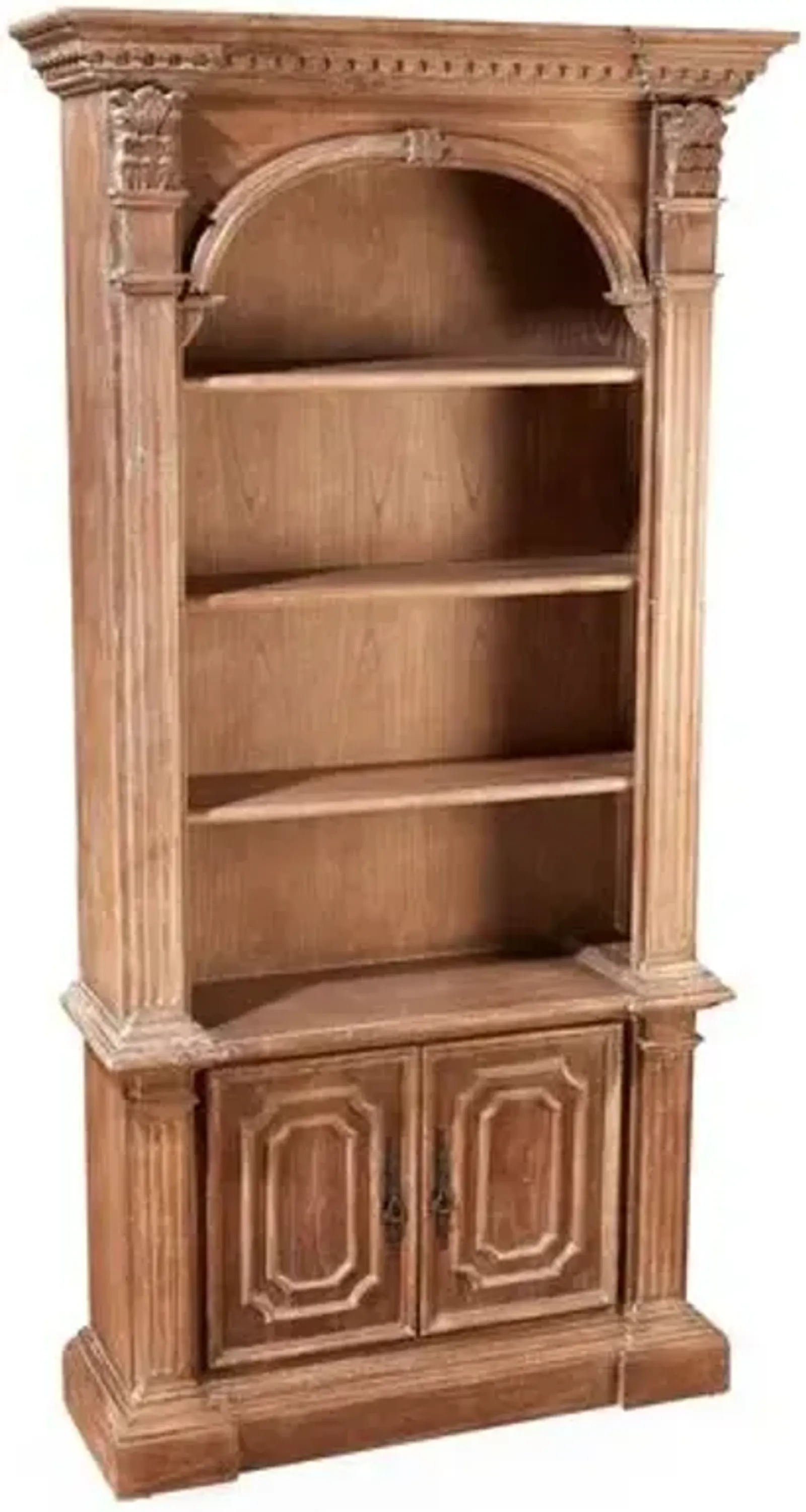 Geneva Arch-Top Bookcase - Natural - Handcrafted