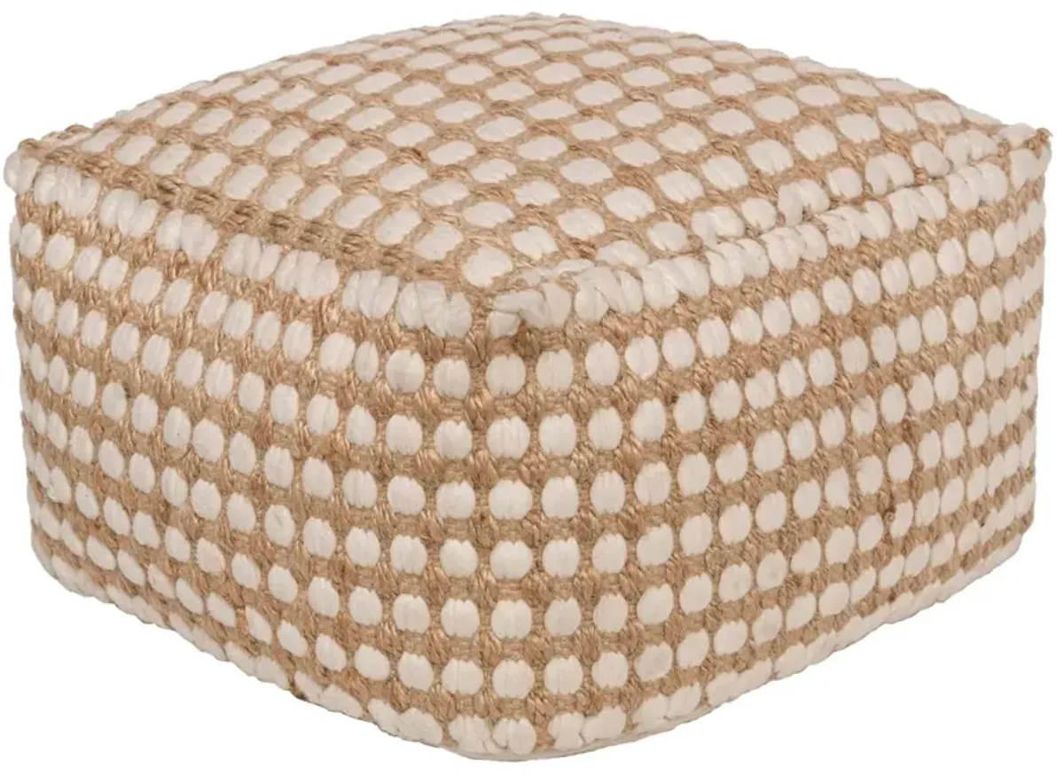 Woven Jute Pouf, Natural