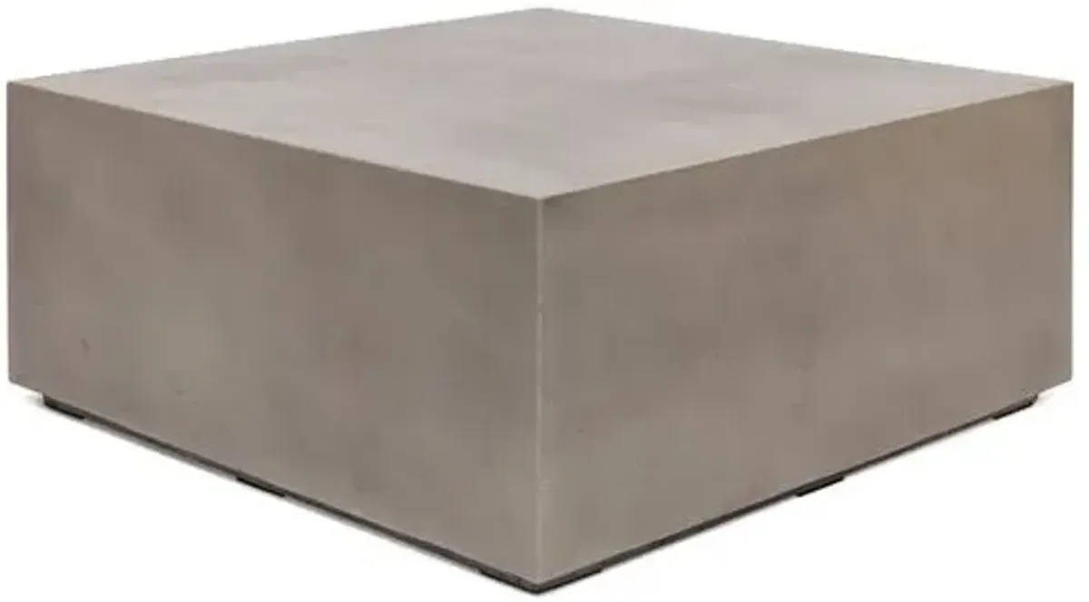 Elwood Indoor/Outdoor Square Concrete Coffee Table - Gray