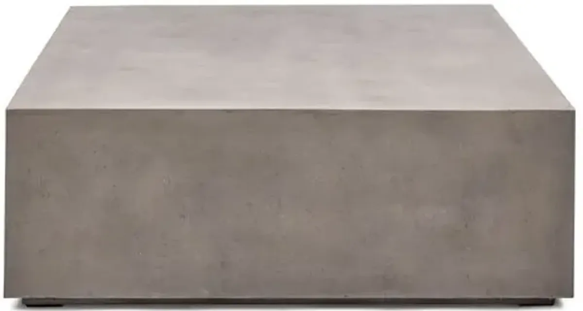 Elwood Indoor/Outdoor Square Concrete Coffee Table - Gray