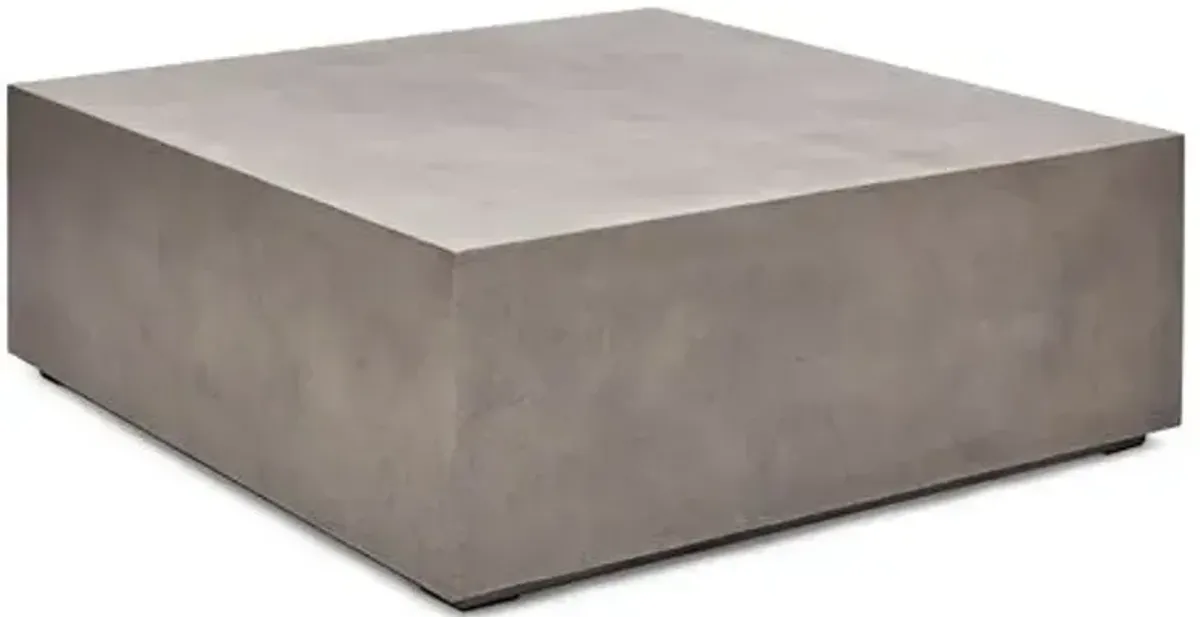 Elwood Indoor/Outdoor Square Concrete Coffee Table - Gray