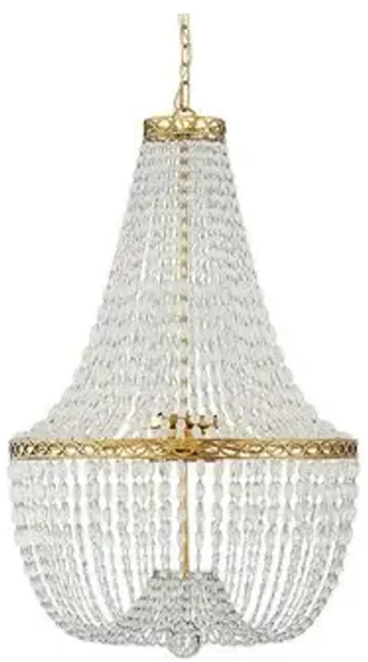 Visual Comfort - Linfort Basket-Form Chandelier - Antique Brass - Gold