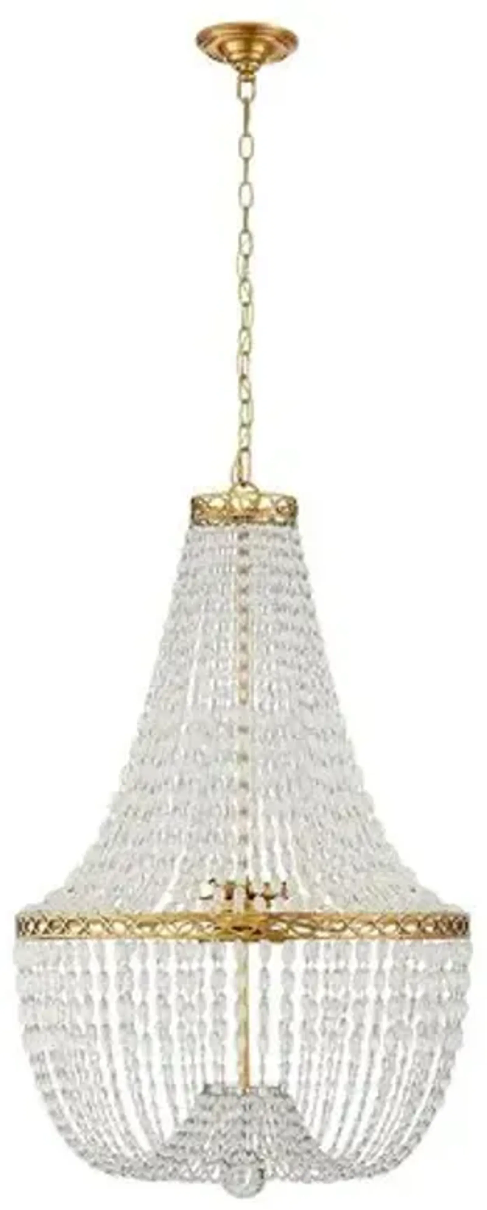 Visual Comfort - Linfort Basket-Form Chandelier - Antique Brass - Gold