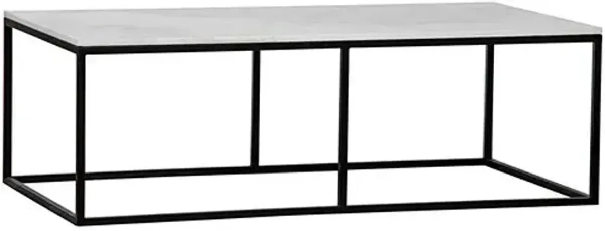 Lois 56" Coffee Table - Black - Noir - White