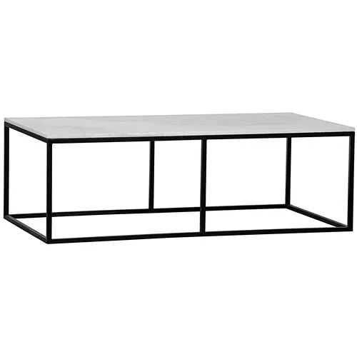 Lois 56" Coffee Table - Black - Noir - White