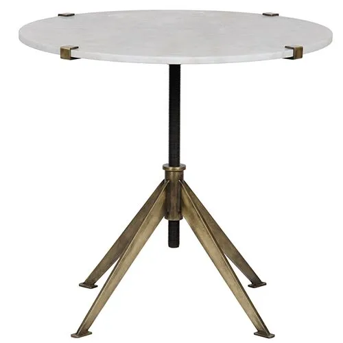 Large Edith Side Table - Antiqued Gold - Noir - White