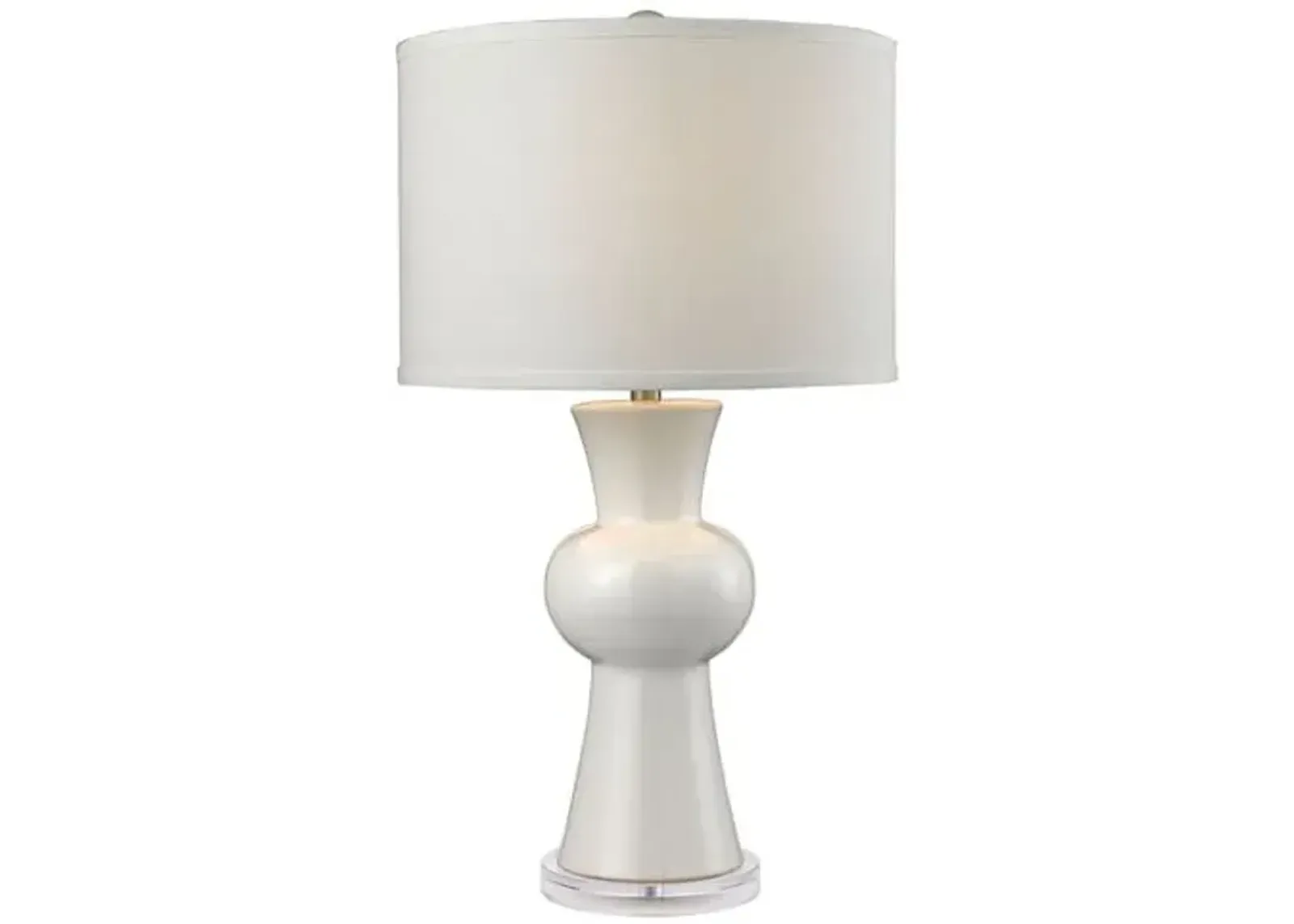 Ceramic Table Lamp - Gloss White