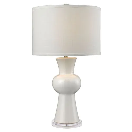 Ceramic Table Lamp - Gloss White