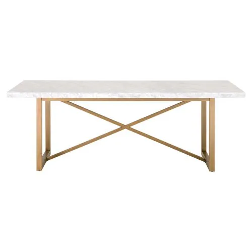 Ami Marble Dining Table - White Carrera