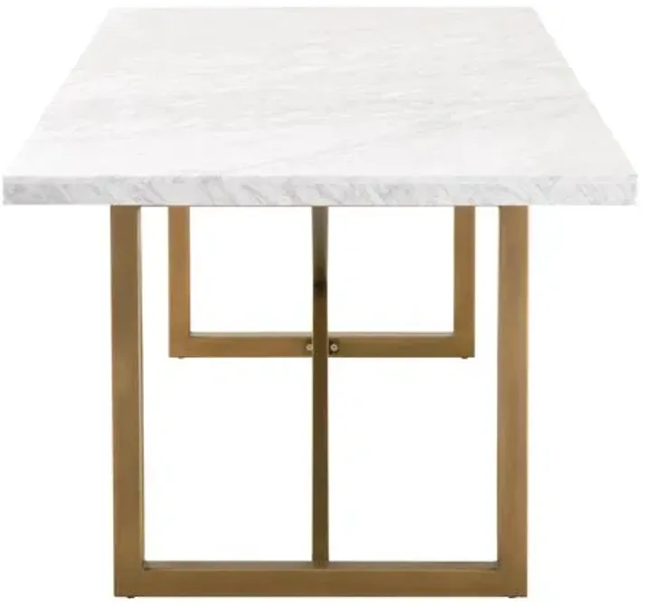 Ami Marble Dining Table - White Carrera