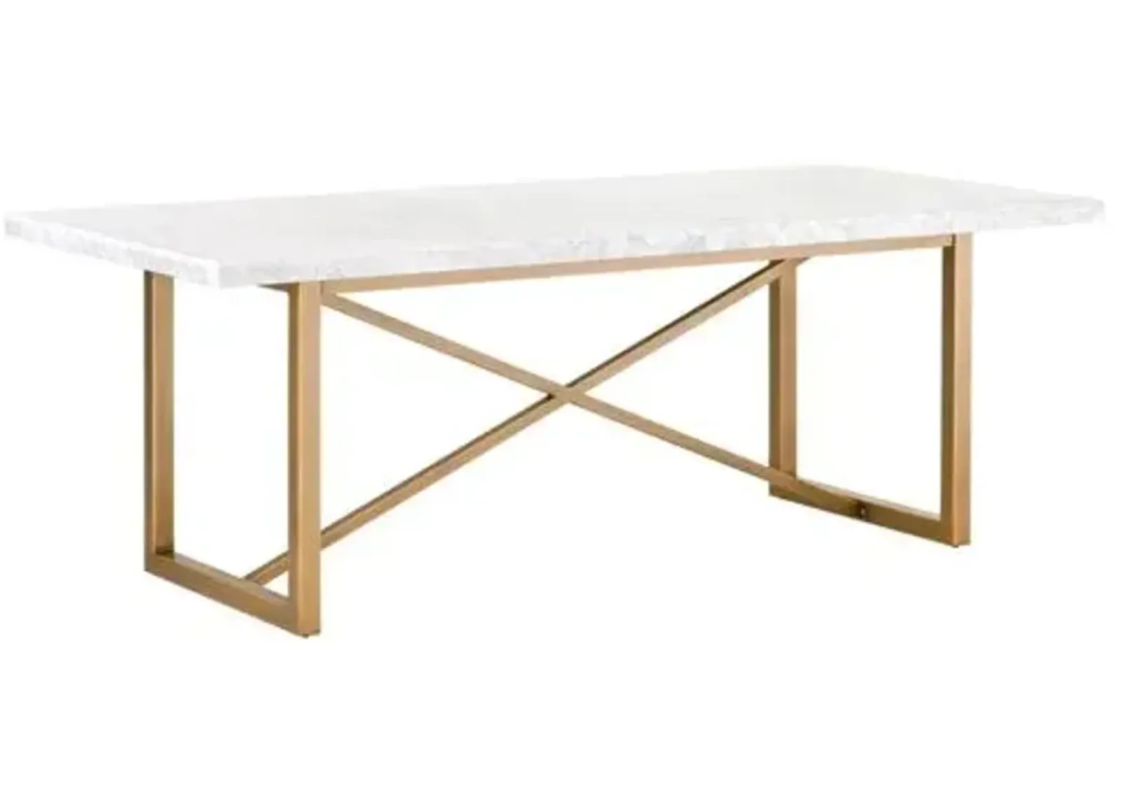 Ami Marble Dining Table - White Carrera