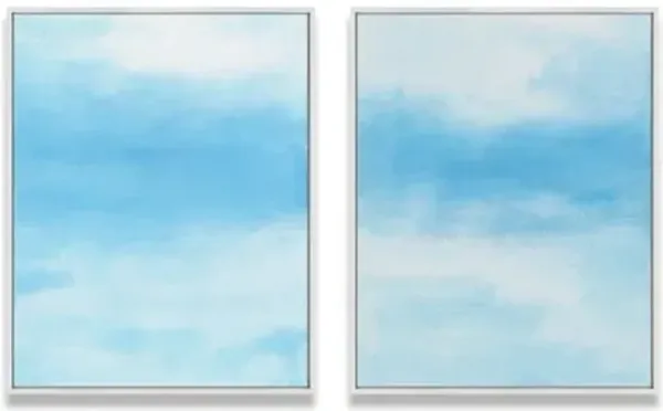 Ilana Greenberg - Daydreams Diptych Painting - Blue