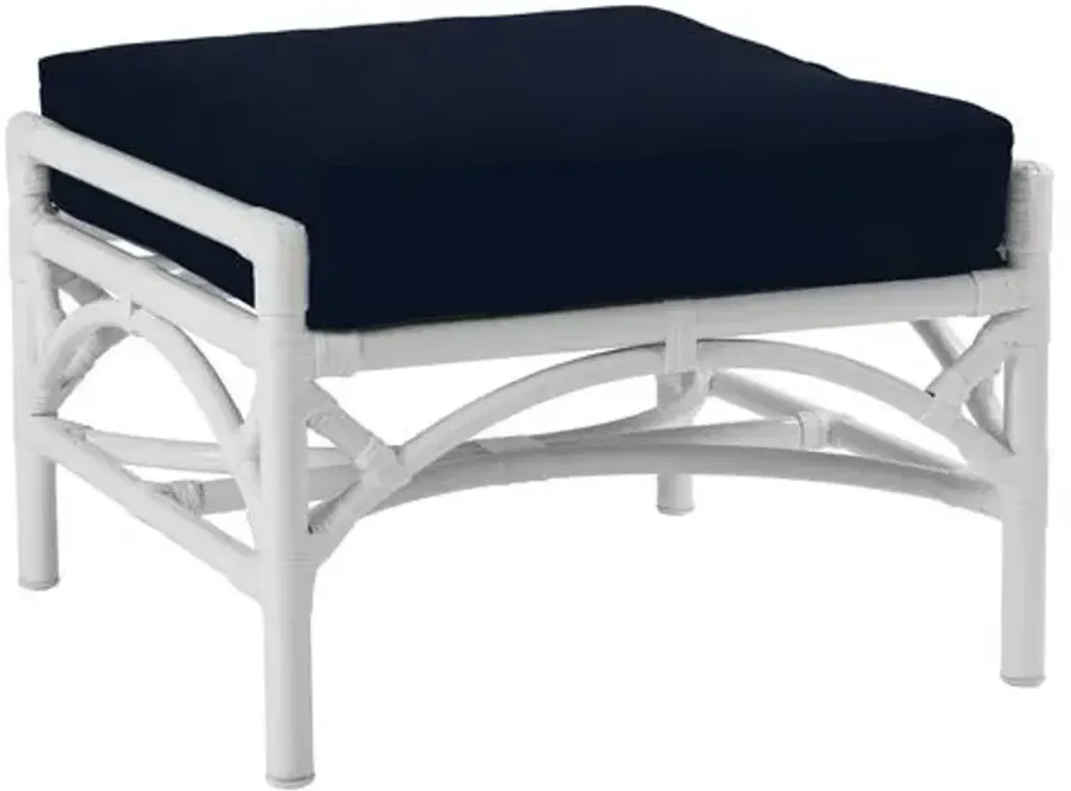 Chippendale Outdoor Ottoman - Navy Sunbrella - Blue