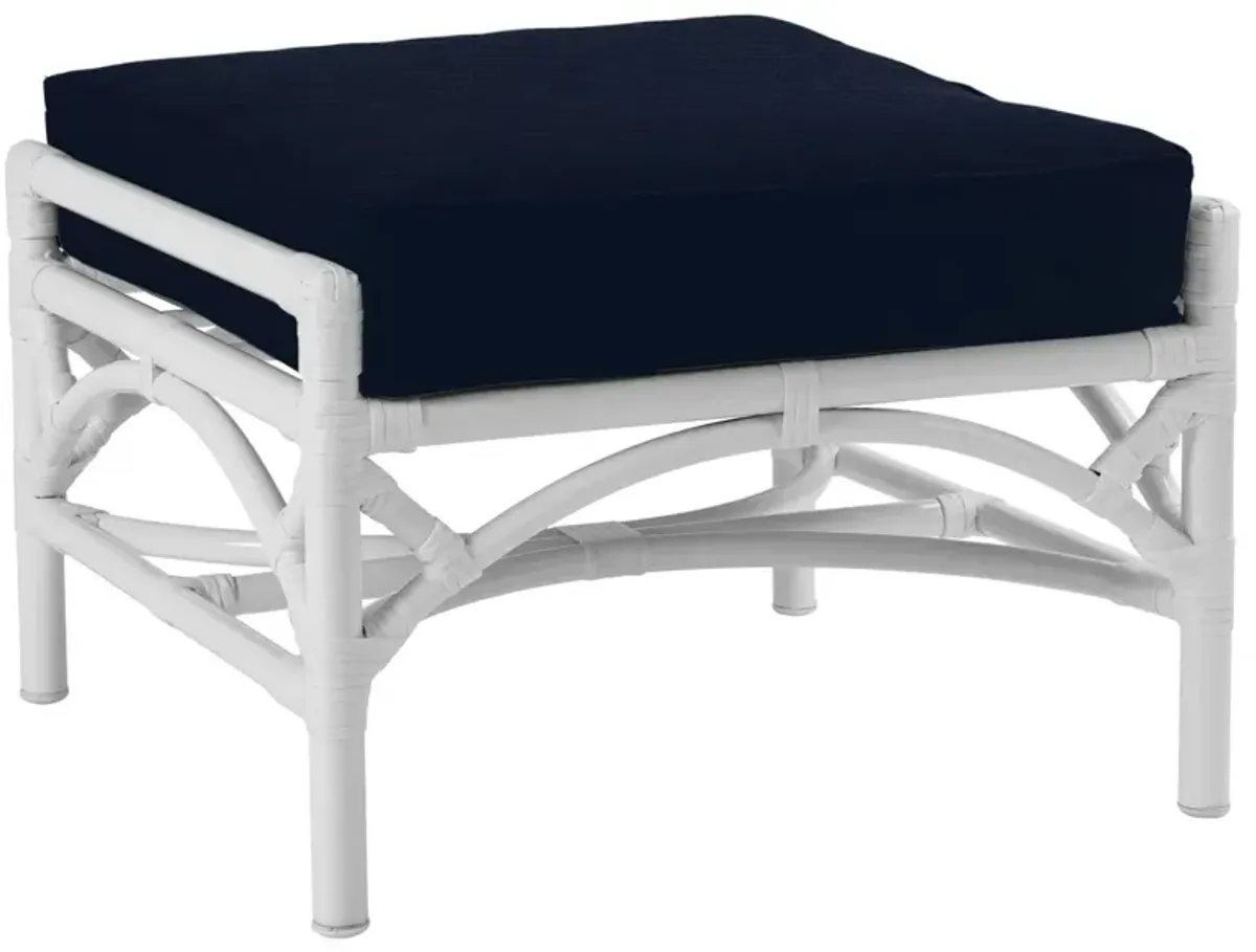 Chippendale Outdoor Ottoman, Navy Sunbrella
