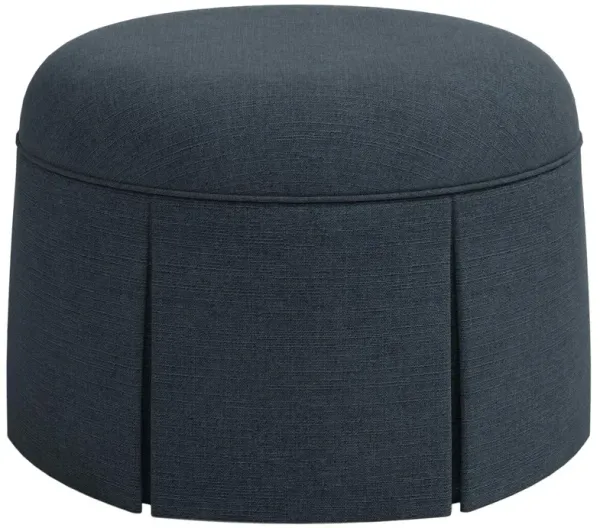 Liza Skirted Ottoman, Linen