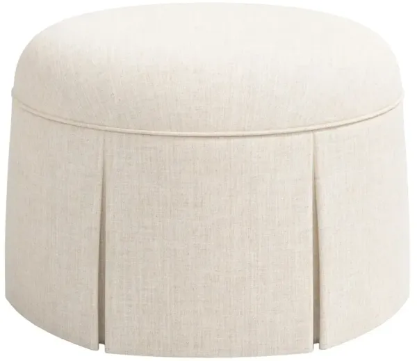 Liza Skirted Ottoman, Linen