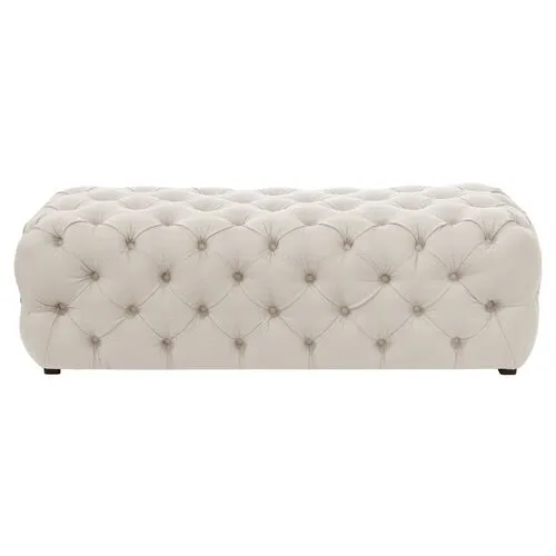 Liane Tufted Bench - Handcrafted in the USA - Beige