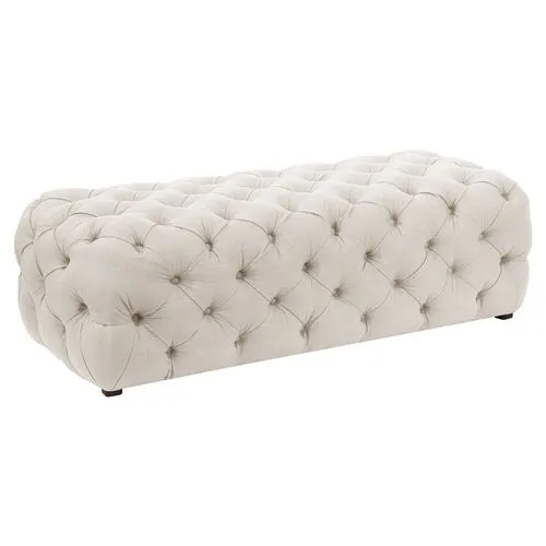 Liane Tufted Bench - Handcrafted in the USA - Beige