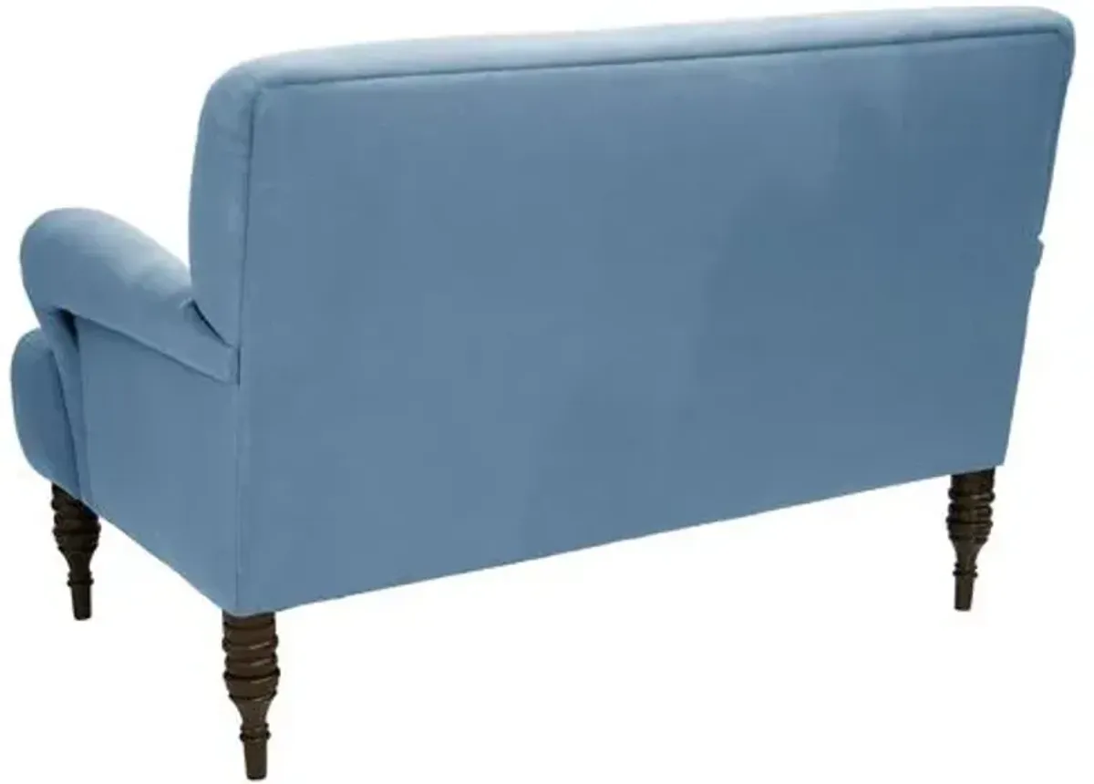 Nicolette Settee - Handcrafted - Blue