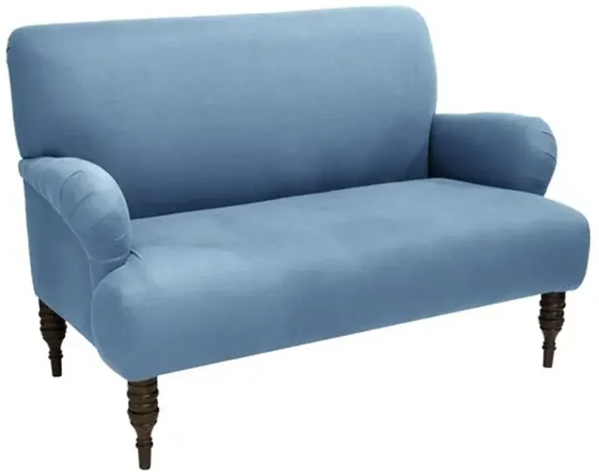 Nicolette Settee - Handcrafted - Blue